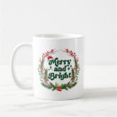 Search for red white christmas mugs Merry and bright