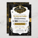 Search for gold halloween invitations Black and gold