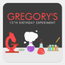 Search for kids science party stickers Mad scientist