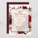 Search for 40th anniversary invitations Burgundy