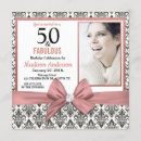 Search for damask 50th birthday invitations Fifty and fabulous