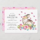 Search for pink bunny baby shower invitations Watercolor