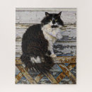 Search for black and white cat puzzles Long haired cat