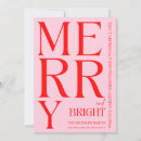 Search for pink christmas cards Merry and bright