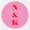 Search for bright pink monogram stickers Cool