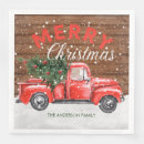 Search for red truck napkins Farmhouse christmas