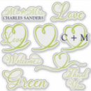 Search for heart monogram stickers Greenery
