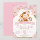 Search for monkey baby girl shower invitations Pink