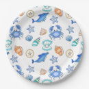 Search for dolphins paper plates Seashells