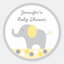 Search for yellow and gray stickers Elephant baby shower