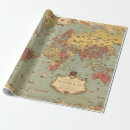 Search for vintage map wrapping paper Geography