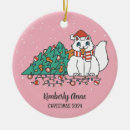 Search for white cat christmas tree decorations Cute kitten