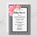 Search for striped baby shower invitations Pink