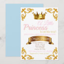 Search for gold princess baby shower invitations White
