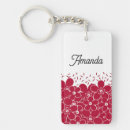Search for red floral pattern key rings White