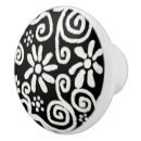 Search for black white flower and knobs and pulls Floral