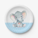 Search for elephant baby shower plates Blue