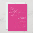 Search for magenta pink wedding invitations Minimalist