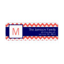 Search for coral and navy return address labels Blue