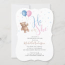 Search for he or she gender reveal invitations Teddy bear