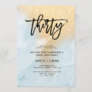Search for blue gold 30th birthday invitations Trendy