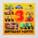 Search for construction 3rd birthday invitations Trucks