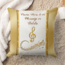 Search for musical notes cushions Gold