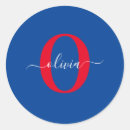 Search for blue and white monogram stickers Stylish