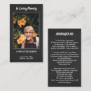 Search for in loving memory business cards Bereavement