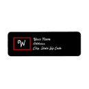 Search for letter w return address labels Black