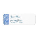 Search for blue damask return address labels Pretty