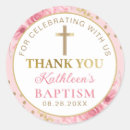 Search for pink baptism stickers Baptism thank you