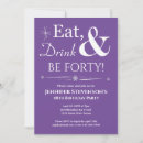 Search for purple 40th birthday invitations Feminine