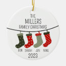 Search for sock christmas tree decorations Family of four