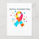 Search for autism vertical postcards Awareness