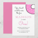 Search for pink doughnut birthday invitations Modern