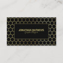 Search for hexagon business cards Black and gold
