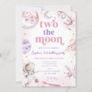 Search for girl 2nd birthday invitations Two the moon