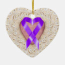 Search for purple ribbon christmas tree decorations Heart
