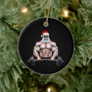 Search for bodybuilder christmas tree decorations Santa