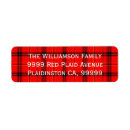 Search for red and black buffalo check return address labels Country