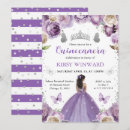 Search for dark purple quinceanera invitations Floral