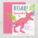 Search for three rex girl invitations Dinosaur