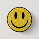 Search for happy face emoji badges pins Yellow