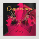 Search for red masquerade quinceanera invitations Gold