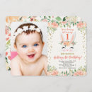 Search for peach and cream birthday invitations Girl
