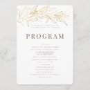 Search for gold wedding programmes Minimalist