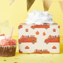 Search for firefighters wrapping paper Red fire engine