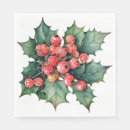 Search for holly leaves napkins Floral