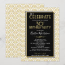 Search for roaring 20s birthday invitations Black and gold